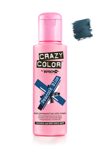 Crazy Color Semipermanente Haarfarbe [Peacock Blue Nº 45 (100 ml)]
